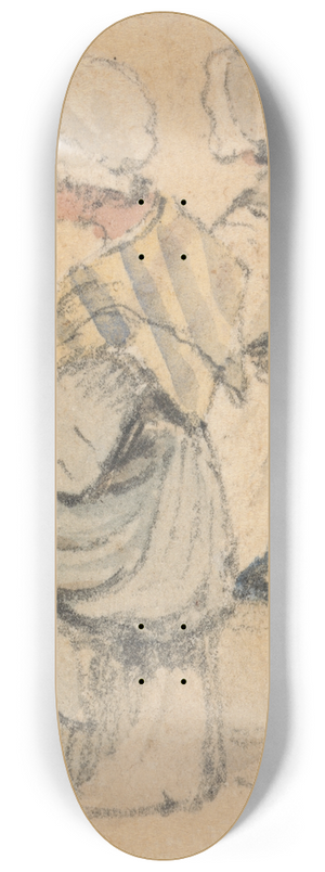 Samuel Prout - Two Peasant Girls, Seated 8.25 inch art skate deck