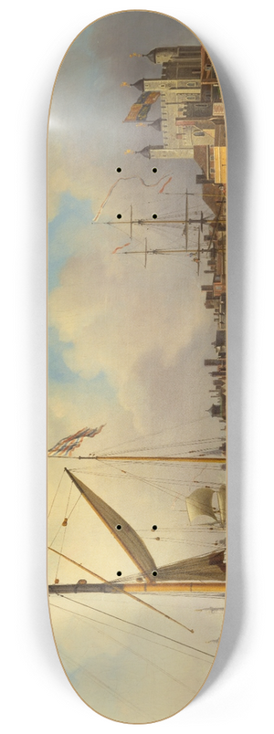 Samuel Scott - The Thames and the Tower of London Supposedly on the Kings Birthday 8.25 inch art skate deck