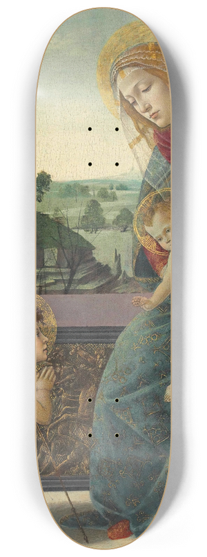 Sandro Botticelli - Madonna and Child with Young Saint John the Baptist 8.25 inch art skate deck