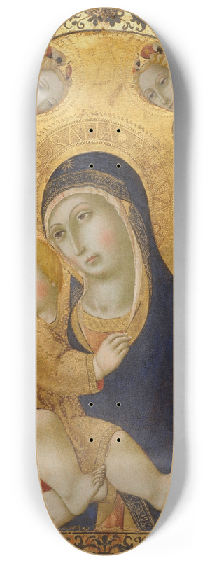 Sano di Pietro - Madonna and Child with Saints Jerome, John the Baptist, Bernardino and Bartholomew 8.25 inch art skate deck