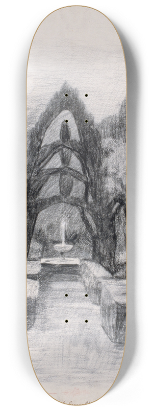 Santiago Rusiol - Gardens of the Generalife 8.25 inch art skate deck