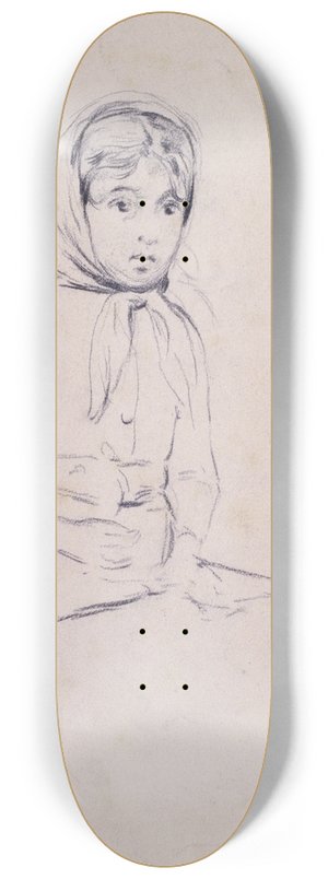 Santiago Rusiol - Seated Girl 8.25 inch art skate deck