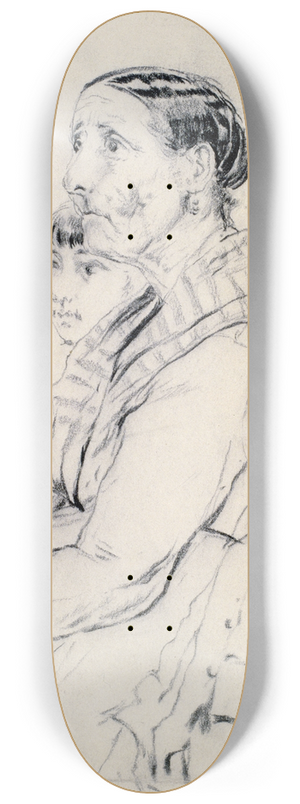 Santiago Rusiol - Study of a Woman and Children 8.25 inch art skate deck