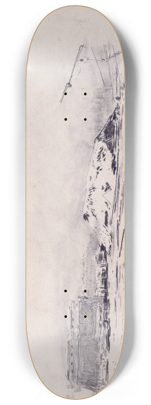 Santiago Rusiol - View of Barcelona Port 8.25 inch art skate deck