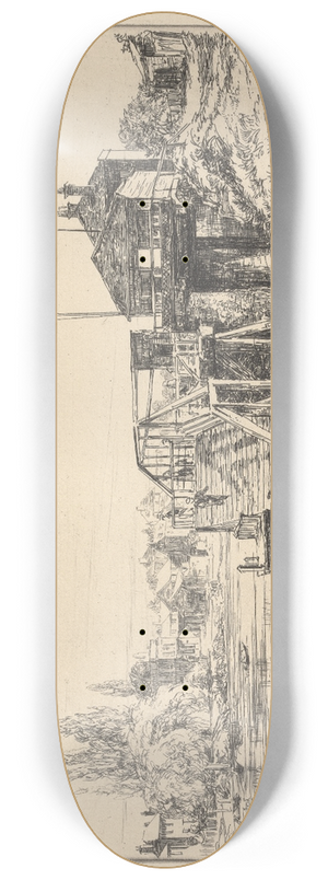 Arthur Evershed - On the Banks of the Thames 8.25 inch art skate deck