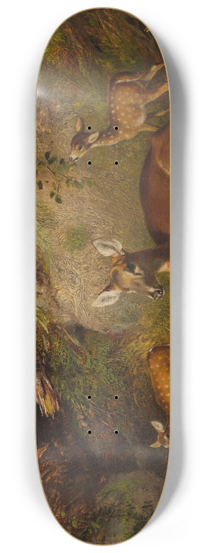 Arthur Fitzwilliam Tait - Doe and Two Fawns 8.25 inch art skate deck