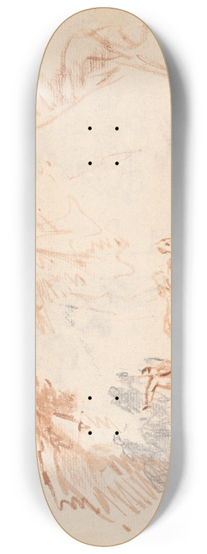Sawrey Gilpin - Rough sketch of figures and horses 8.25 inch art skate deck