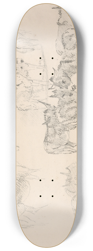 Sawrey Gilpin - Studies of Donkeys 8.25 inch art skate deck
