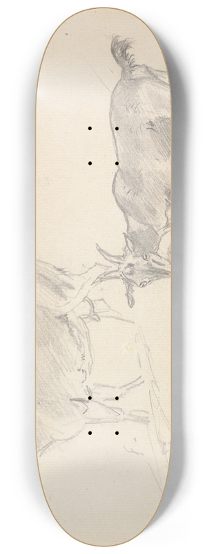 Sawrey Gilpin - Study of Goats 8.25 inch art skate deck
