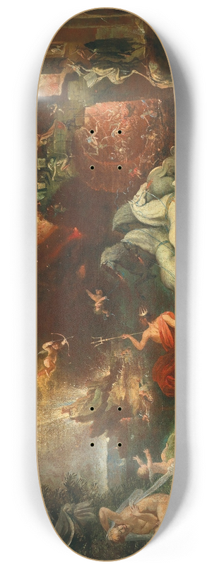 School of the Netherlands - A fantastical scene including Venus with Cupid and Neptune in his chariot 8.25 inch art skate deck