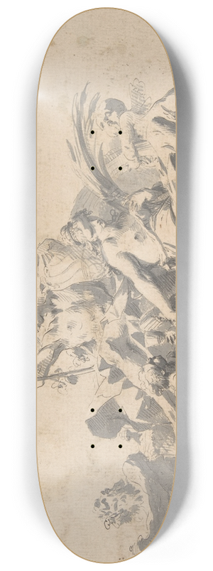 Sebastiano Galeotti - Bacchus and Ceres Attended by Putti and a Marine Deity 8.25 inch art skate deck