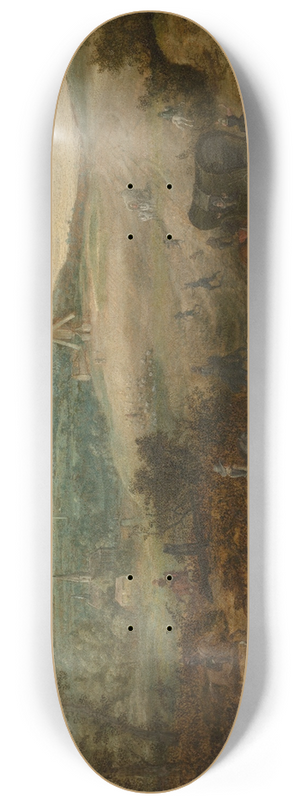 Sebastian Vrancx - Landscape with Travellers Attacked by Robbers 8.25 inch art skate deck