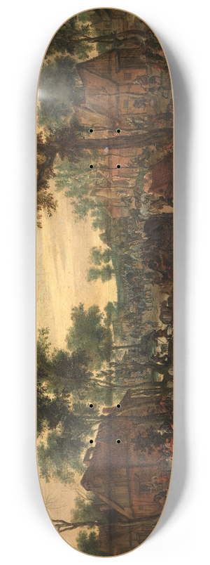 Sebastian Vrancx - Plundering of a Hamlet 8.25 inch art skate deck