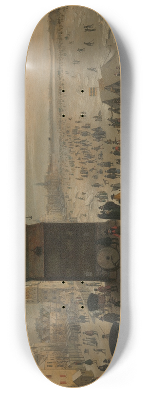 Sebastian Vrancx - The Crane on the Antwerp Quay by the Frozen Scheldt 8.25 inch art skate deck