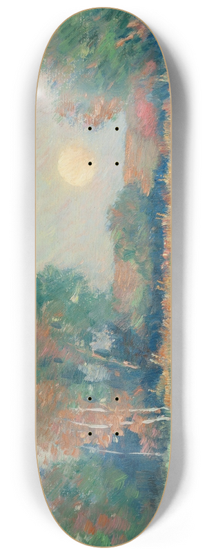 Arthur Hoeber - Summer Landscape at Sunset 8.25 inch art skate deck