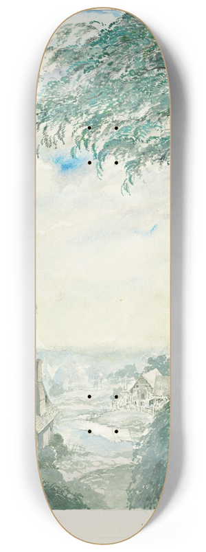 Sergey Chekhonin - View of a village from a terrace 8.25 inch art skate deck