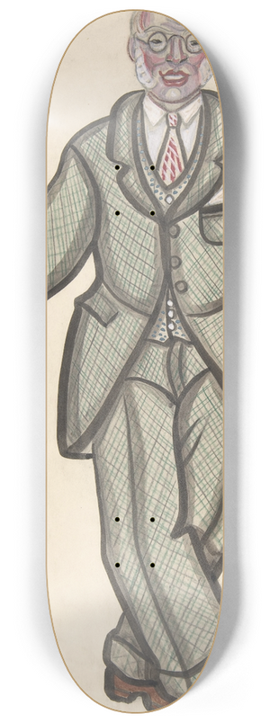 Sergey Yurievich Sudeikin - Man in a checkered suit 8.25 inch art skate deck Sergey Yurievich Sudeikin - Man in a checkered suit 8.25 inch art skate deck