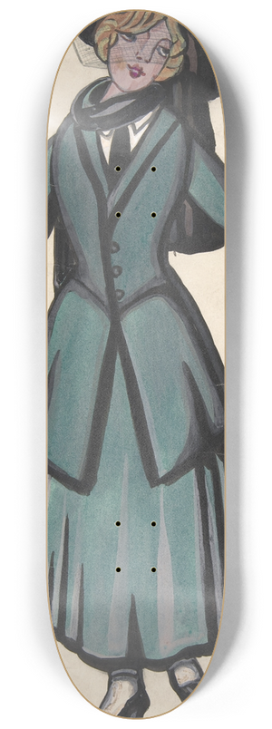 Sergey Yurievich Sudeikin - Woman wearing a blue-green suit 8.25 inch art skate deck Sergey Yurievich Sudeikin - Woman wearing a blue-green suit 8.25 inch art skate deck