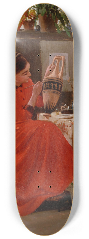 Severin Falkman - Interior With Vase Painter 8.25 inch art skate deck