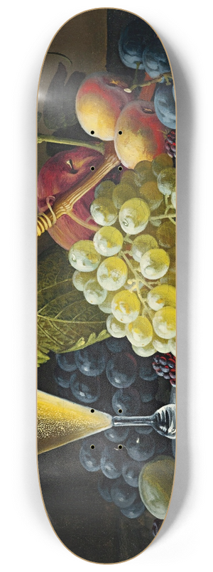 Severin Roesen - Still Life With Champagne Glass 8.25 inch art skate deck