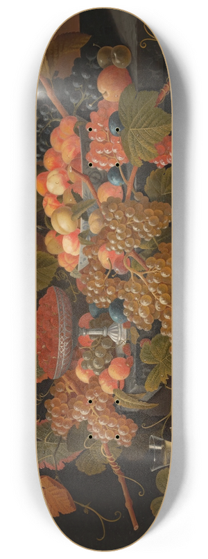 Severin Roesen - Still Life with Fruit and Champagne 8.25 inch art skate deck Severin Roesen - Still Life with Fruit and Champagne 8.25 inch art skate deck