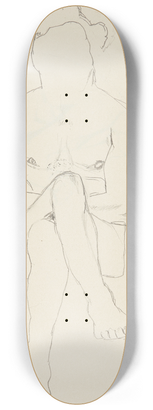 Adolf Sternschuss - akt siedzcego mczyzny 8.25 inch art skate deck