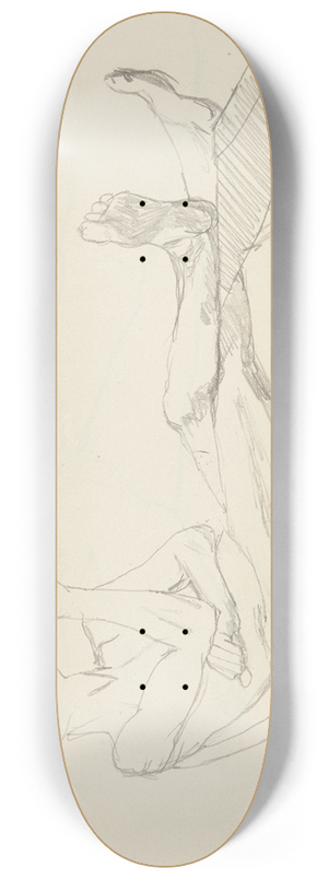 Adolf Sternschuss - Akt siedzcego mczyzny trzymajcego nogi na krzeseku typu trjng 8.25 inch art skate deck