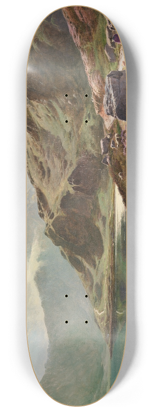 Sidney Richard Percy - Cattle watering near Snowdonia 8.25 inch art skate deck