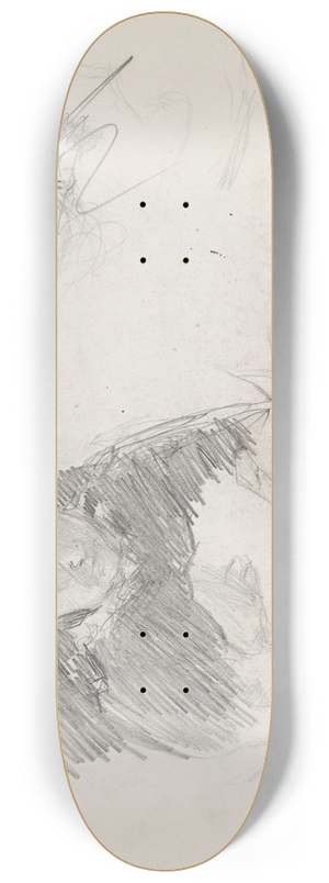 Signe Scheel - Kvinneportrett; riss av hode 8.25 inch art skate deck