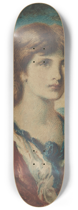 Simeon Solomon - Portrait of a young woman 8.25 inch art skate deck