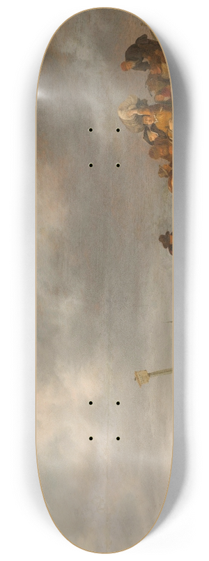 Simon de Vlieger - Beach with Fishermen 8.25 inch art skate deck