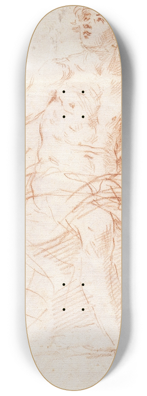 Simone Cantarini - Study for the Figure of John the Baptist 8.25 inch art skate deck Simone Cantarini - Study for the Figure of John the Baptist 8.25 inch art skate deck