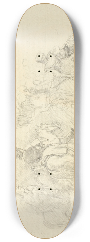 Sir Augustus Wall Callcott - Resting Travelers 8.25 inch art skate deck Sir Augustus Wall Callcott - Resting Travelers 8.25 inch art skate deck
