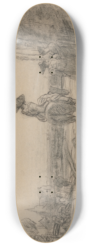 Sir Augustus Wall Callcott - Woman on a Horse with Two Standing Women Overlooking a Landscape 8.25 inch art skate deck Sir Augustus Wall Callcott - Woman on a Horse with Two Standing Women Overlooking a Landscape 8.25 inch art skate deck