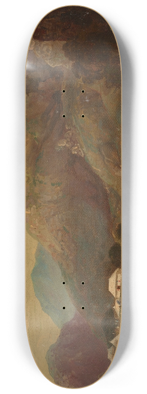 Sir Charles D'Oyly - An encampment by a river at dusk 8.25 inch art skate deck
