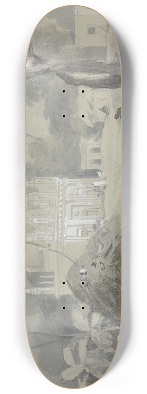Sir Charles D'Oyly - Mosque at Borranypore 8.25 inch art skate deck