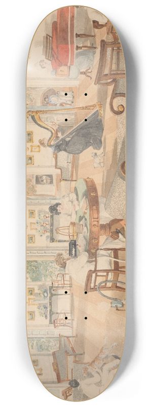 Sir Charles D'Oyly - The Summer Room in the Artists House at Patna 8.25 inch art skate deck