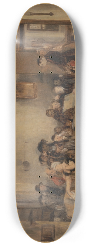 Sir David Wilkie - Sketch for The Reading of a Will 8.25 inch art skate deck