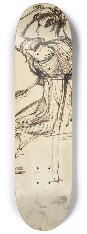 Sir David Wilkie - Study for Cottage Toilet 8.25 inch art skate deck