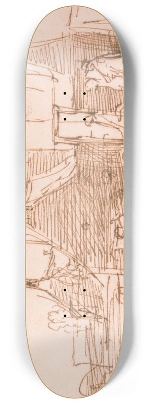 Sir David Wilkie - The Manse, Cults, Fife; The Artists Old Home 8.25 inch art skate deck