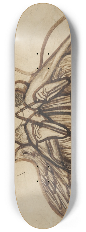 Sir Edward Coley Burne-Jones - Angel Playing on Pipes 8.25 inch art skate deck