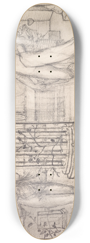 Sir Edward Coley Burne-Jones - Cupid and Psyche  Two Studies of Venus on the Margin of the Sea and Psyche at the Bath 8.25 inch art skate deck