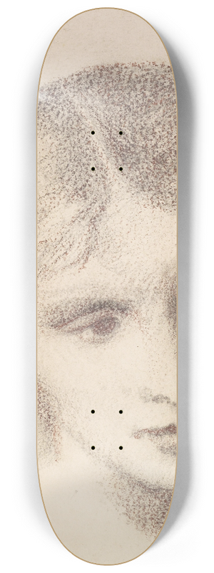 Sir Edward Coley Burne-Jones - Female  Head Study of a Woman 8.25 inch art skate deck