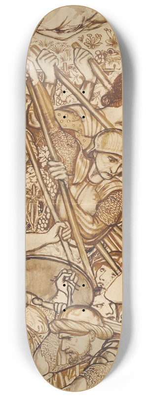 Sir Edward Coley Burne-Jones - The Battle of Beth-Horon  Joshua Commanding the Sun and Moon to Stand Still 8.25 inch art skate deck