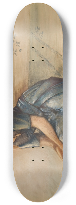 Sir Edward Coley Burne-Jones - The Briar Rose Series  Study for The Garden Court IV 8.25 inch art skate deck