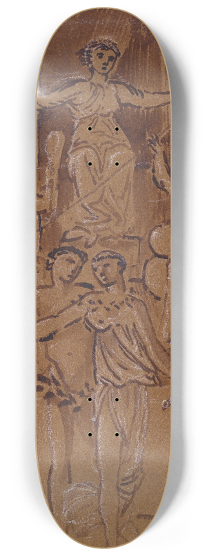 Sir Edward Coley Burne-Jones - The Fates  Composition Study 8.25 inch art skate deck