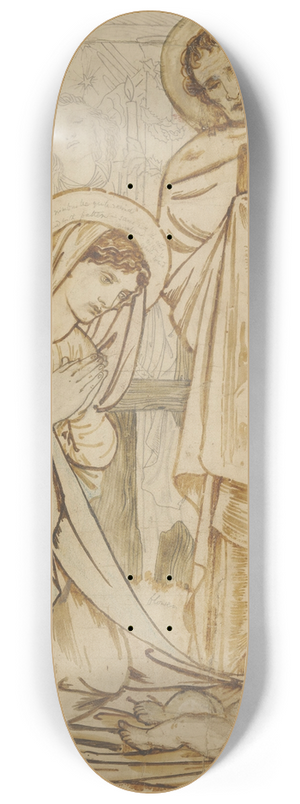 Sir Edward Coley Burne-Jones - The Nativity 8.25 inch art skate deck