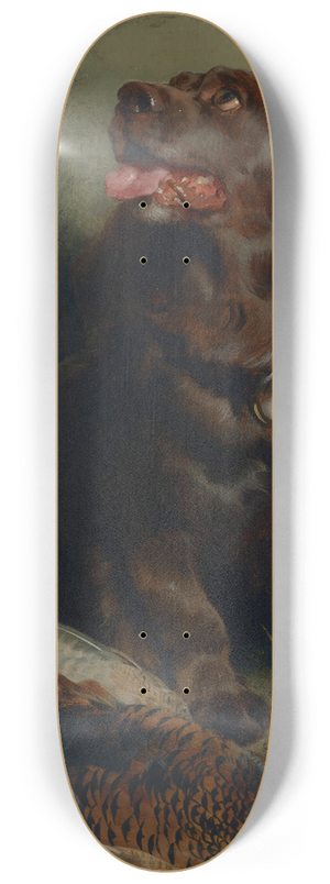 Sir Edwin Henry Landseer - A Sussex Spaniel and a pheasant 8.25 inch art skate deck