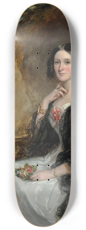 Sir Francis Grant - Portrait of a lady, traditionally identified as Lady Peel 8.25 inch art skate deck