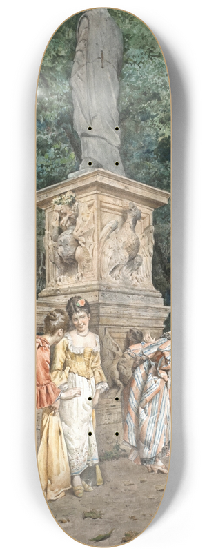 Sir Hubert von Herkomer - Versteckspiel in einem englischen Schlosspark 8.25 inch art skate deck